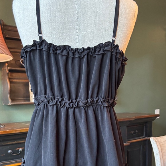 Black Ruffled spaghetti strap Dress - Picture 8 of 15